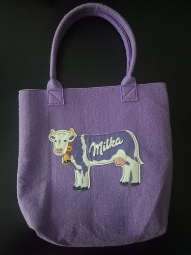 Milka filztasche lila mit herz - lila,