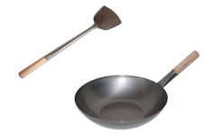 WOK SET Pfanne 38cm Ø flacher