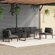 Garten Lounge Set Kissen Gartenmöbel Sofa Garnitur Sitzgruppe Aluminium vidaXL
