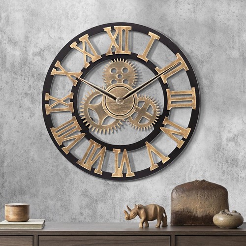 Holz wanduhr 60cm - 60cm, industrial