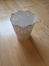 IKEA -  SKURAR Blumentopf Metall weiß - Höhe ca. 15 cm