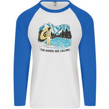 White Water Rafting Wildwasser Stromschnellen Calling Herren L/S Baseball T-Shirt