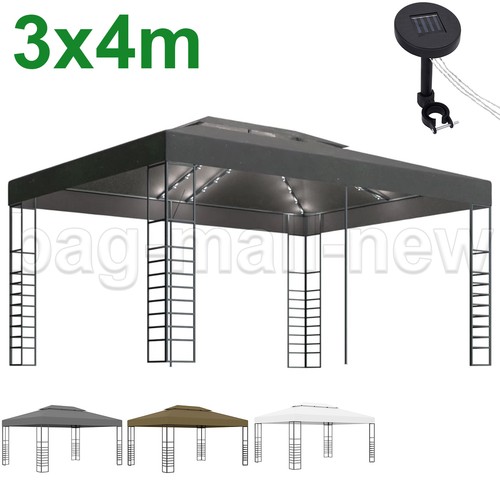 3x4m garten pavillon mit solar - mit,