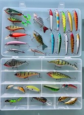 Angelköder Wobbler Set mit Angelbox Köderkiste 42 Stück für Hecht Barsch Zander