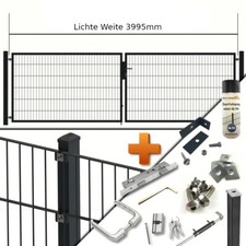 Doppelstabmattenzaun inkl  2-flg. Toranlage B= 4,00m inkl Pfosten Zauntor