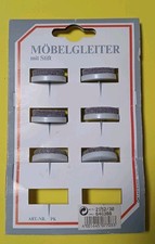 6x Gleiter mit Stift 28 mm Stuhlgleiter Möbelgleiter Filz grau weiß. 