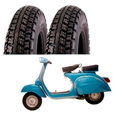 PAAR REIFEN REIFEN ABDECKUNGEN VEERUBBER VRM108 3.50-8 45J VESPA TUBE TYPE