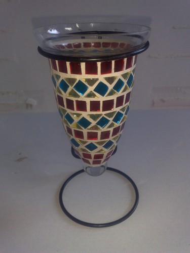 Mosaik-Glasstein-Windlicht