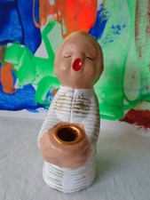 ENGEL Keramik Kerzenhalter 11,5cm Singer-Engel Singend Weihnachten Dekoration #V
