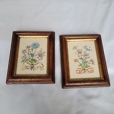 Bilder mit Holzrahmen - Motiv: Blumen - 2er Set