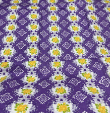 ✅ Bettwäsche Set 4-tlg – Vintage 1950er Violett Gelb Baumwolle Neu 130x200 80x70