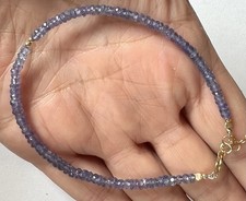 Tansanit Armband AAA, 375 Gelbgold, 18cm+3cm