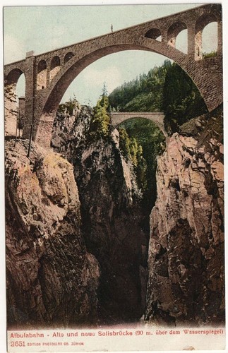 Albulabahn alte und neue - alte,