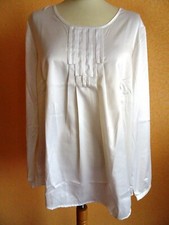 Elegante dünne Satin-Bluse,Schlupfbluse v.ambria,Gr.42/44,ecru,langarm,Neu MHH