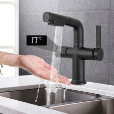 Wasserhahn Küchenarmatur Ausziehbarer LED Temperaturanzeige Wasserhahn Faucet
