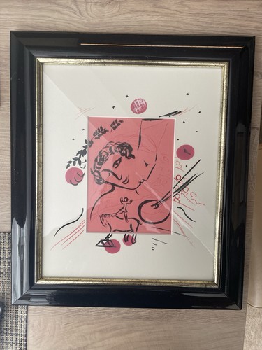Gerahmte farblithografie von - farblithografie,
