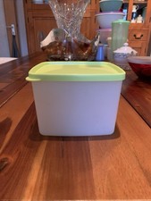 Tupperware Gefrierbehälter ,Eiskristalle Neongelb -Weiß,12cm.Lx10cm.Bx9H 800 ml.