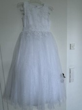 Kommunionkleid Weiß Gr. 128 wunderschön mit Bolero 