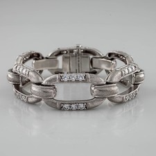 Judith Ripka Sterlingsilber Cz Diamonique Kabel Link Armband 17.8cm