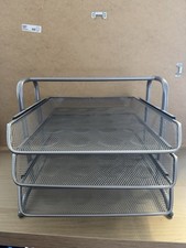 Ablage Organizer Schreibtisch Dokumente mit drei Schubfächern in grau Ikea