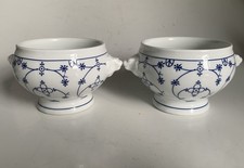 2x kleine Löwenkopfterrine Terrine Dekor "Indisch Blau" Schönwald Suppe