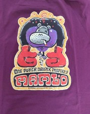 Vintage Mambo 2001 T-Shirt Australien "Punch Drunk Monkey" Größe XL aubergine