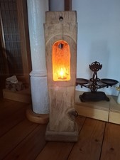 Stehlampe LED  Holz Eichenbalken 63c Windlicht, Stele, Skulptur, Laterne Altholz