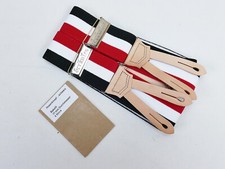Vintage Hosenträger HERKULES ELIT*E* schwarz weiß rot 100cm + 8 Knöpfe Feldhose
