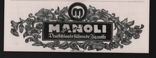 BERLIN, Werbung 1915, Manoli AG Zigaretten