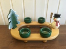 Holz Adventskranz Schneemann