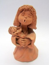 Künstler Keramik Figur Tonfigur sign. E. Stüber Handarbeit im Stil Bozner Engel