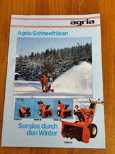 Agria Schneefräsen Einachser kommunal Prospekt traktor brochure  30