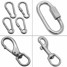 Karabiner Schnapphaken Wirbelkarabiner Edelstahl V4A Rostfrei Sicherheitsmutter 