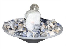 DARIMANA - Edelsteinbrunnen mit Kugel - Calcit blau