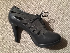 Kazar Designer Pumps High Heels Echt Leder Schnürung Business Grau 36 NP 149€