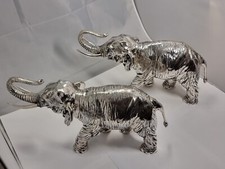 C8+C9# Paar XL Elefanten Figuren Silber 800  Deutsch Handarbeit H:20cm L: 39 cm