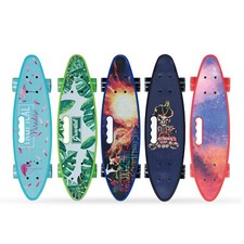 Mini Cruiser Skateboard für Kinder Miniboard Komplett Board mit LED Leuchtrollen