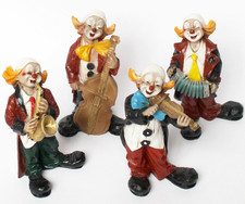 Kleine Sammlung Clowns 4 Stück Vivian C. Italien Clown Figuren Musikinstrumente