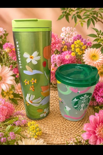 Starbucks tumbler floral green - tumbler,