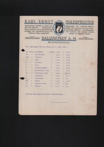Ballenstedt brief 1927 karl - ballenstedt,,