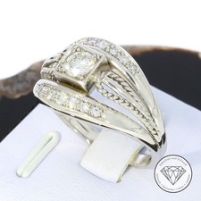 Wert 6.000,- Brillant Diamant 0,75 Carat Ring 750 / 18 Karat Gold Gr. 60 xxyy