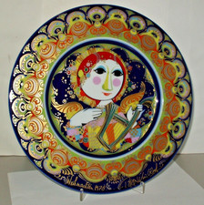 ROSENTHAL WEIHNACHTSTELLER 1978 BJÖRN WIINBLAD Ø 28,7 cm Engel mit Harfe 1. Wahl