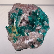 Dioptas -Wulfenit xx Tsumeb