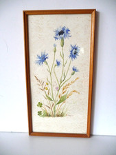 Aquarell Kornblumen signiert