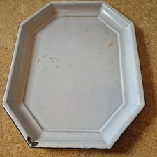 Altes Tablett Servierschale Metall emailliert Landhaus Shabby 