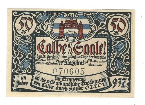 Notgeld calbe saale stadt - a.,