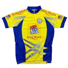 Bakemark gelb lila Radtrikot