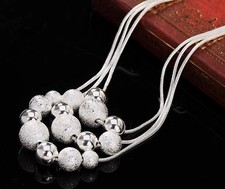 Silber 3 reihige Kette mit