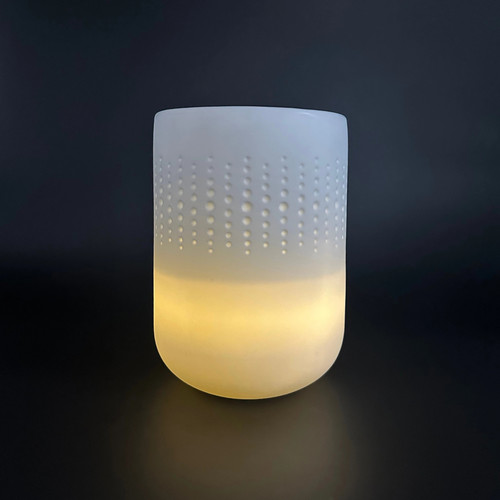 Porzellan vase gerade mit led - porzellan,