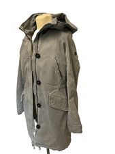 W!  Blonde No. 8 Stockholm EDEL Parka Winter Jacke Mantel blaugrau 40 Echtpelz